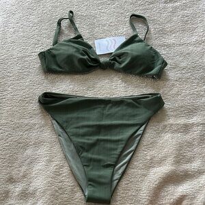 Dippin' Daisy's Ribbed Olive Green Bikini